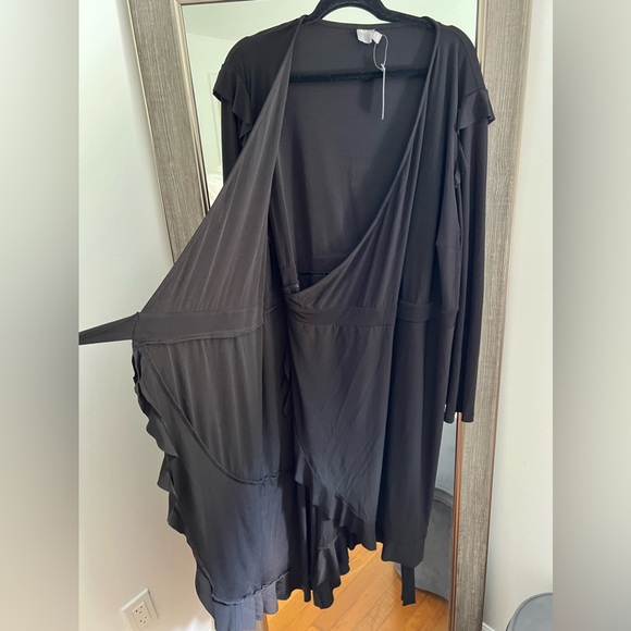 ASOS CURVE Black wrap dress size 24 NWT - Picture 6 of 12